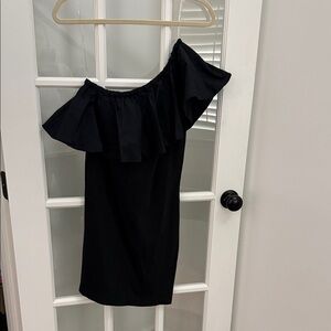 A New Day One-Shoulder Ruffle Black Dress